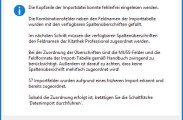 Importdialog Hinweise