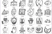 Handgezeichnete Beispiel-Bilder für Kinder bis 48 Monate